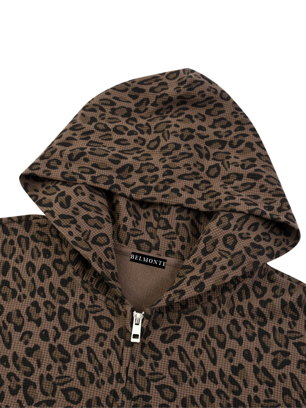 Leopard Waffle Knit Hoodie