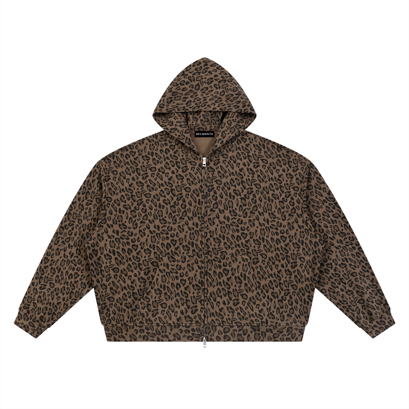 Leopard Waffle Knit Hoodie